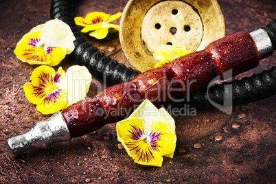 Asian tobacco hookah with flower aroma