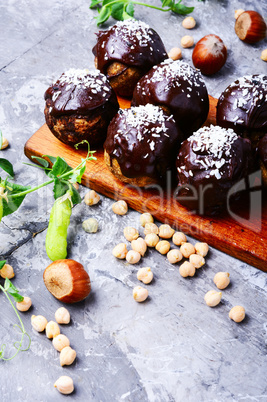 Homemade healthy vegan chocolate truffles