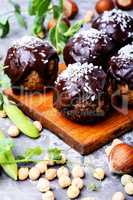 Homemade healthy vegan chocolate truffles