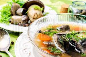 Soup with porcini mushroom