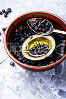Bowl of juniper berries