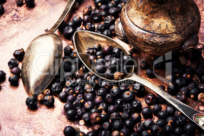 Pile of dry juniper berries