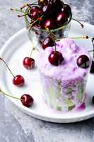 Ice cream with cherry flavor