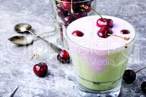 Ice cream with cherry flavor