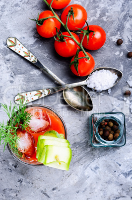 Glass of tomato juice