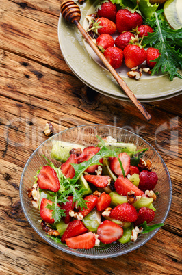 bowl of salad with strawberry