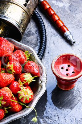 Stylish oriental shisha with strawberry