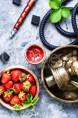 Stylish oriental shisha with strawberry