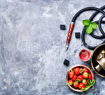 Stylish oriental shisha with strawberry