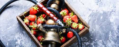 Stylish oriental shisha with strawberry