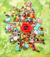 Beads and poppy