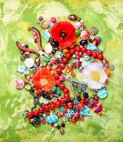 Beads and poppy