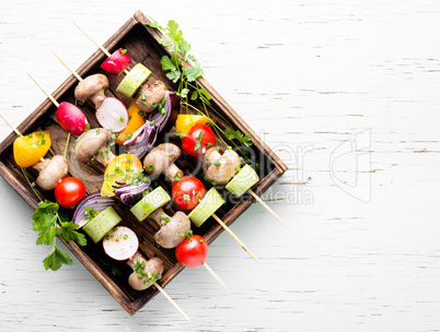 Kebabs,vegetables on skewer