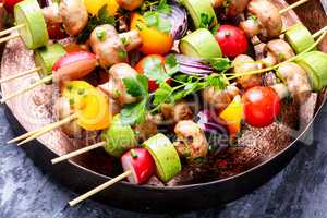 Kebabs,vegetables on skewer