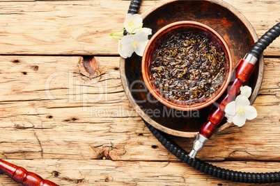 Oriental tobacco hookah with floral jasmine aroma