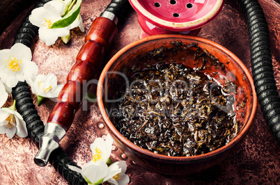 Oriental tobacco hookah with floral jasmine aroma