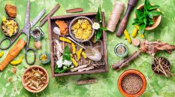 Natural medicine, herbs and plant