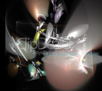 image of one Digital Fractal on Black Color