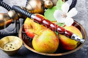 Stylish oriental shisha with apple