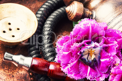 Oriental tobacco hookah with floral aroma
