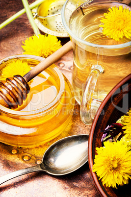 Honey from dandelion flowers