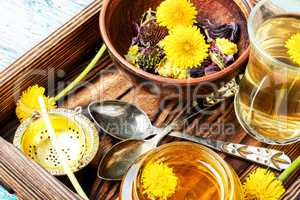 Honey from dandelion flowers