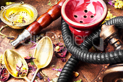 Asian tobacco hookah with floral tea aroma