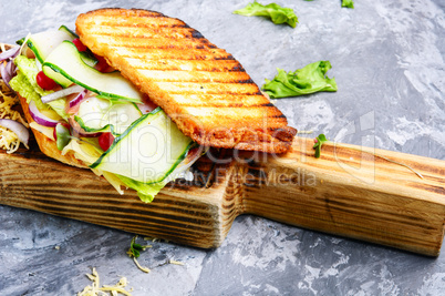 Sandwiches on cutting board