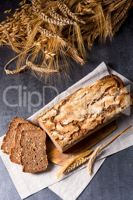delicious and healthy home-made wholegrain bread with honey