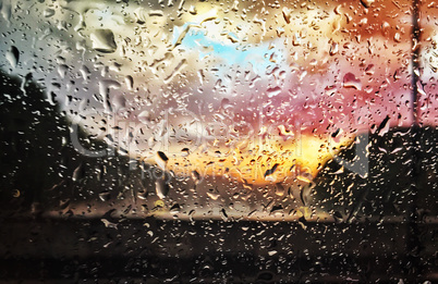 raindrops on window glass