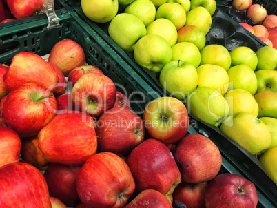 Group of multicolored apples