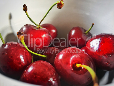 Group of red cherries