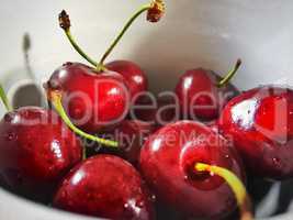 Group of red cherries