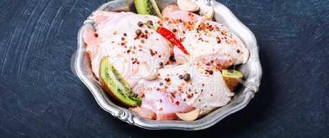 Raw chicken meat