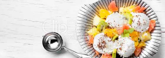 Ice cream with fruit