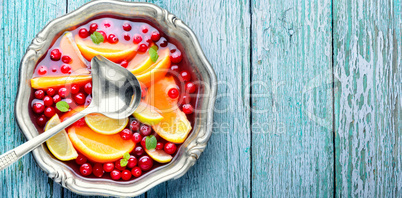 Fruity punch in bowl