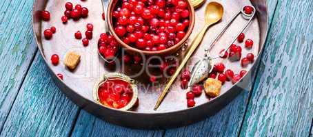 Berries of cranberries for tea