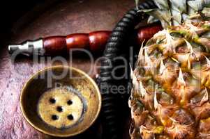 Stylish oriental shisha with pineapple