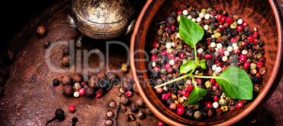 Different kinds of peppercorns.