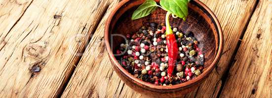 Different kinds of peppercorns.