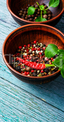 Different kinds of peppercorns.