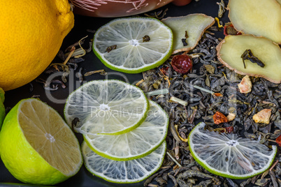 recipe for a tea beverage with lime and ginger