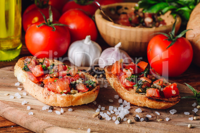 Two Bruschetta with Tomatoes