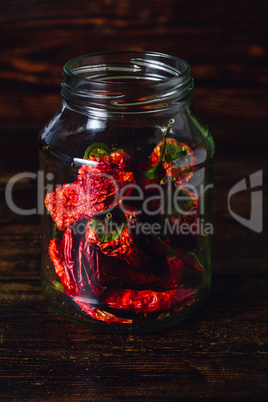 Jar of Dried Red Chilies.