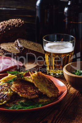 Potato Pancakes and Beer