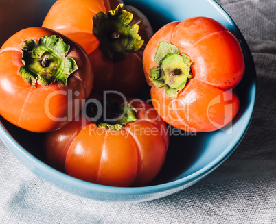 Blue Bowl with Persimmons