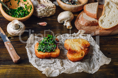 Bruschetta with Italian Herbs Mix and Baked Slice