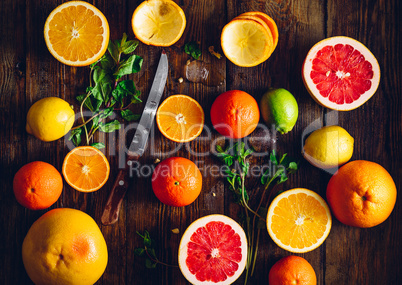 Citrus Fruits Background.
