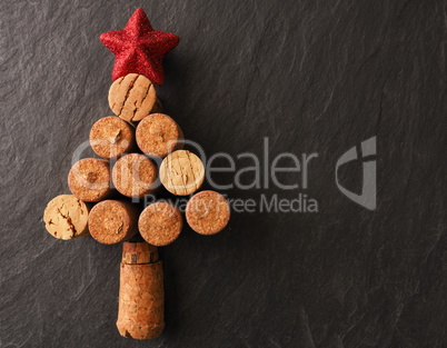 Abstract Christmas tree of bottle cork