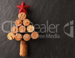 Abstract Christmas tree of bottle cork